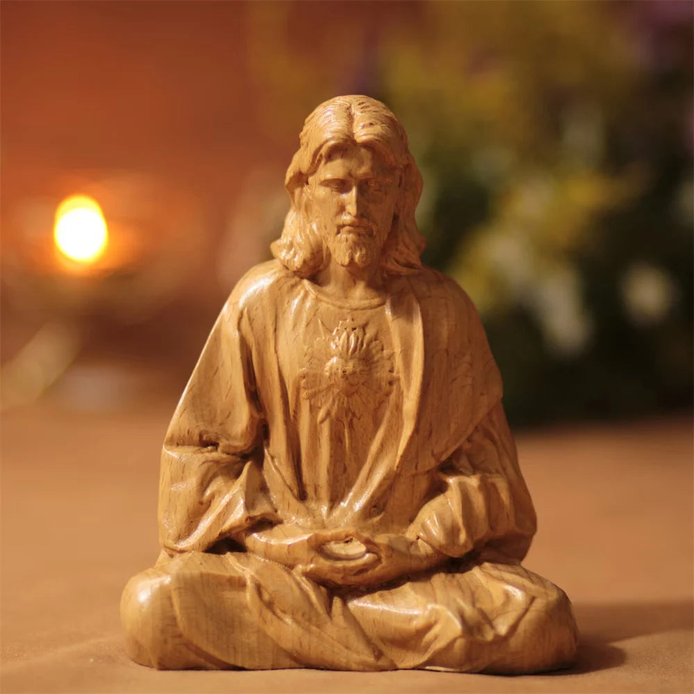 Jesus Christs Statue Christian Faith Ornamentation for Christian Faith and Blessing Resin Figurine for Home Church