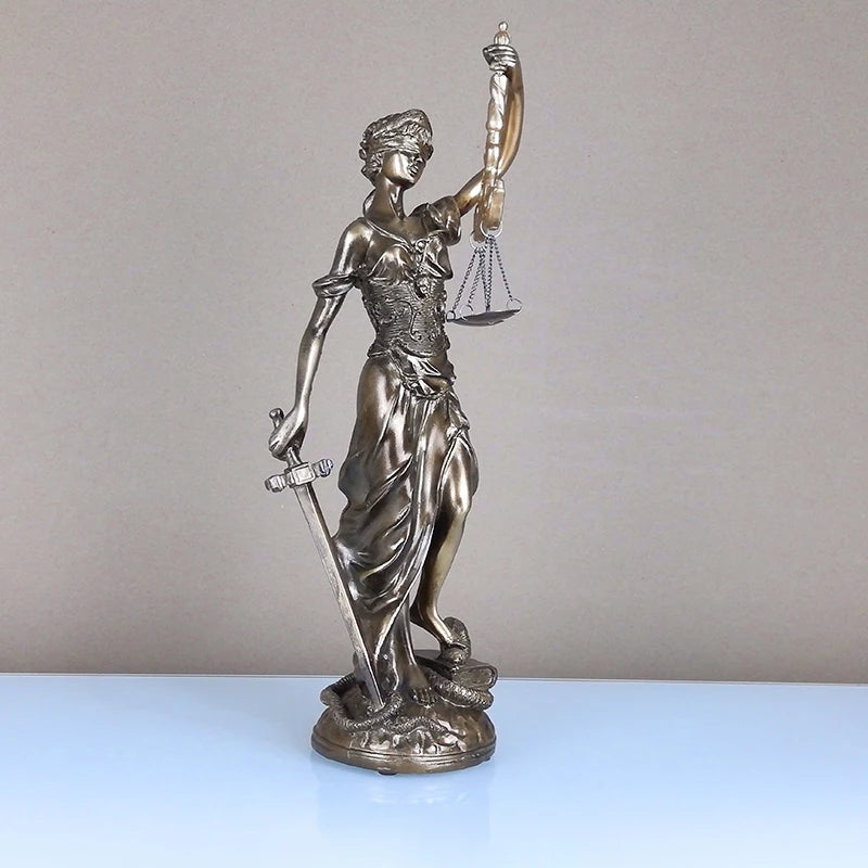 Fairy Justice Greek Goddess Statue Room Decor Venus Imitation Copper Retro Resin Statue Ornaments Home Decoration Office Decor