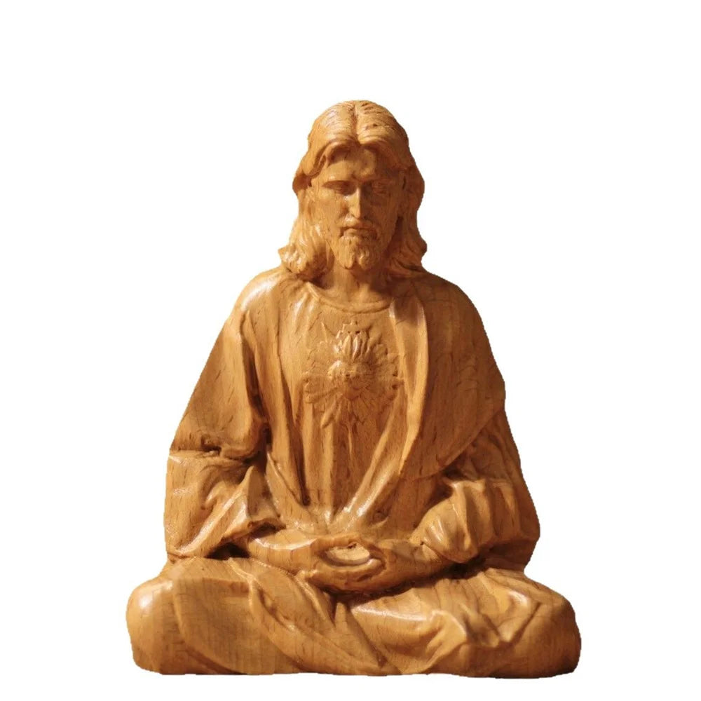 Jesus Christs Statue Christian Faith Ornamentation for Christian Faith and Blessing Resin Figurine for Home Church