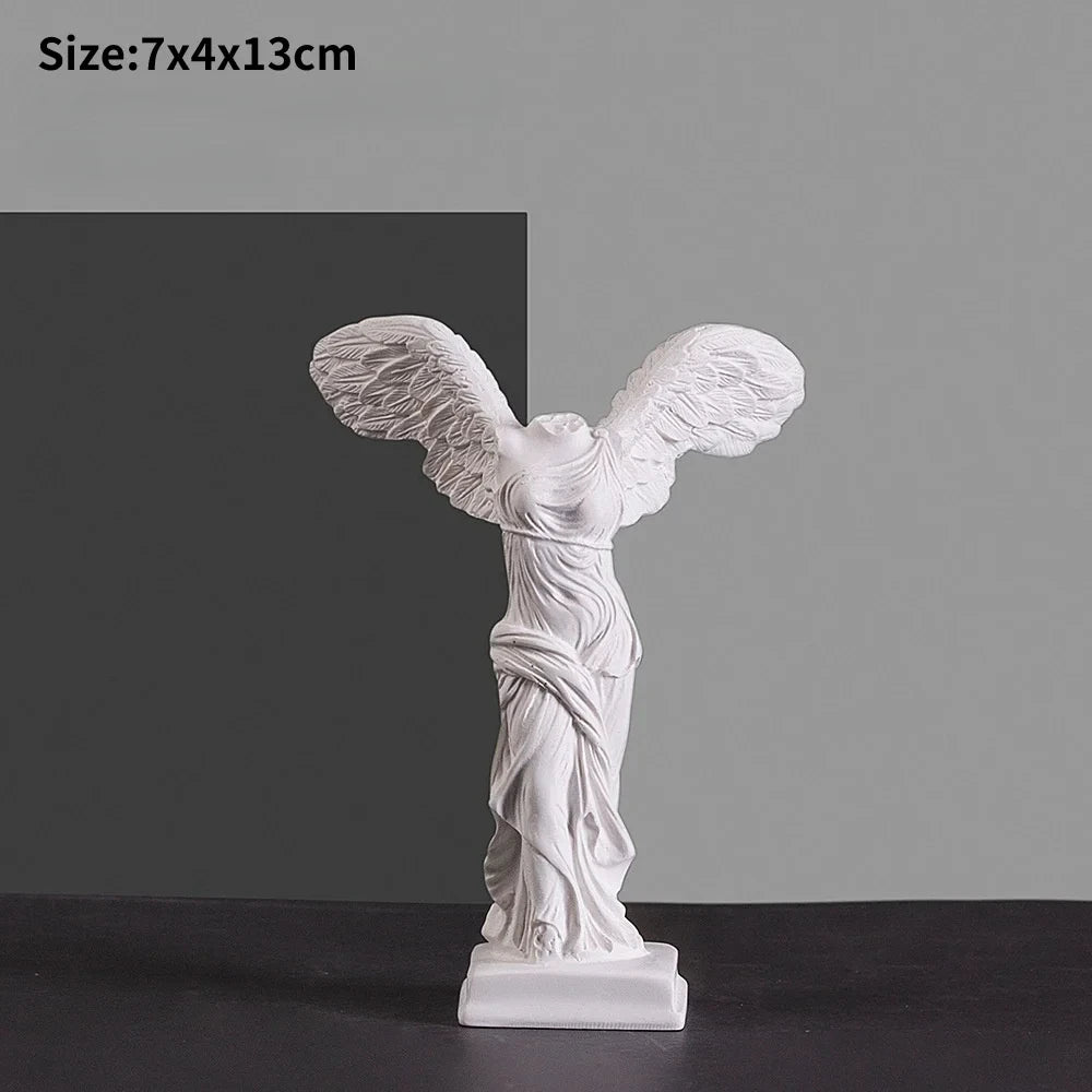 Greek Victory Goddess Statue Angel Wing Art Statue Decoration Home Cabinet Office Decoration Resin Sculpture Decoration