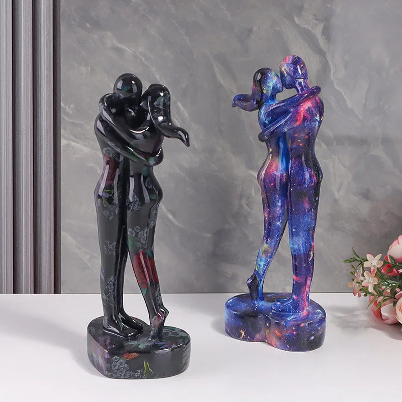 Hugging Couple Kiss Sculpture Home Decor Modern Romantic Love Statue Figures Figurine Interior Room Decoration Valentines Gift