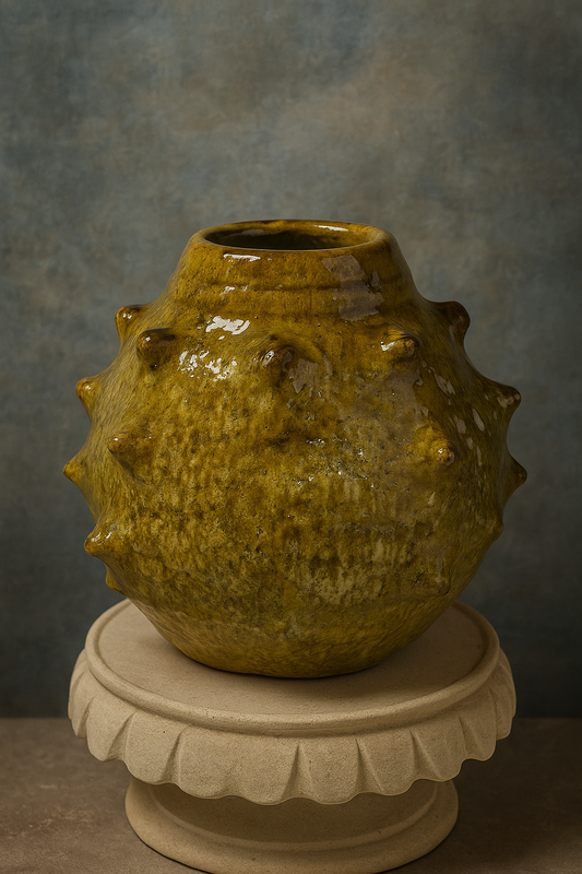 Terracotta Tamegroute Yellow Vase