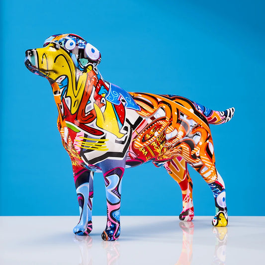 Creative Colorful Art Animal Labrador Resin Crafts Home Decoration Color Modern Simple Home Decoration Living Room