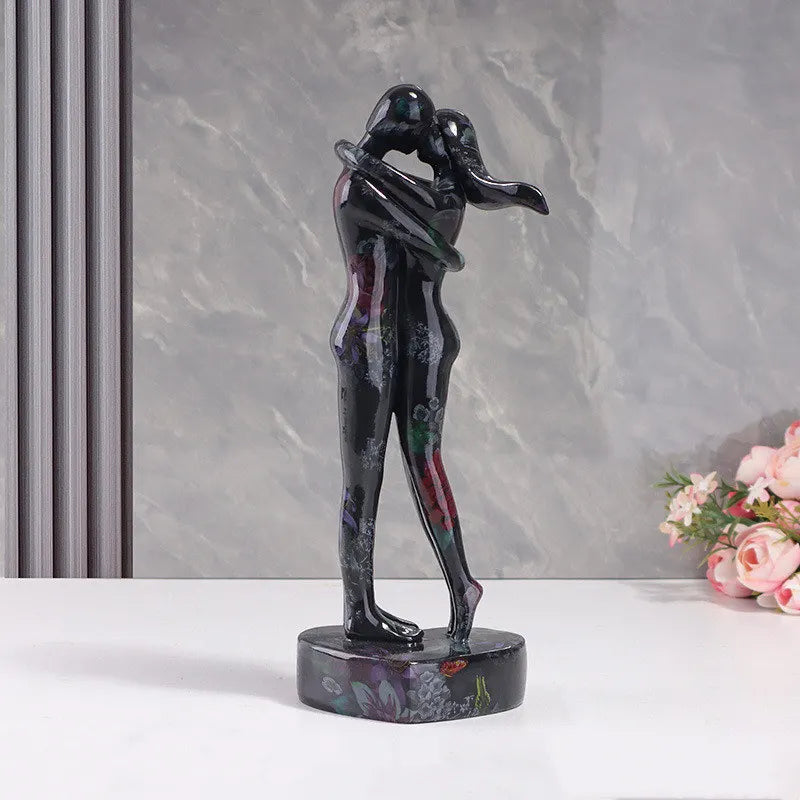 Hugging Couple Kiss Sculpture Home Decor Modern Romantic Love Statue Figures Figurine Interior Room Decoration Valentines Gift