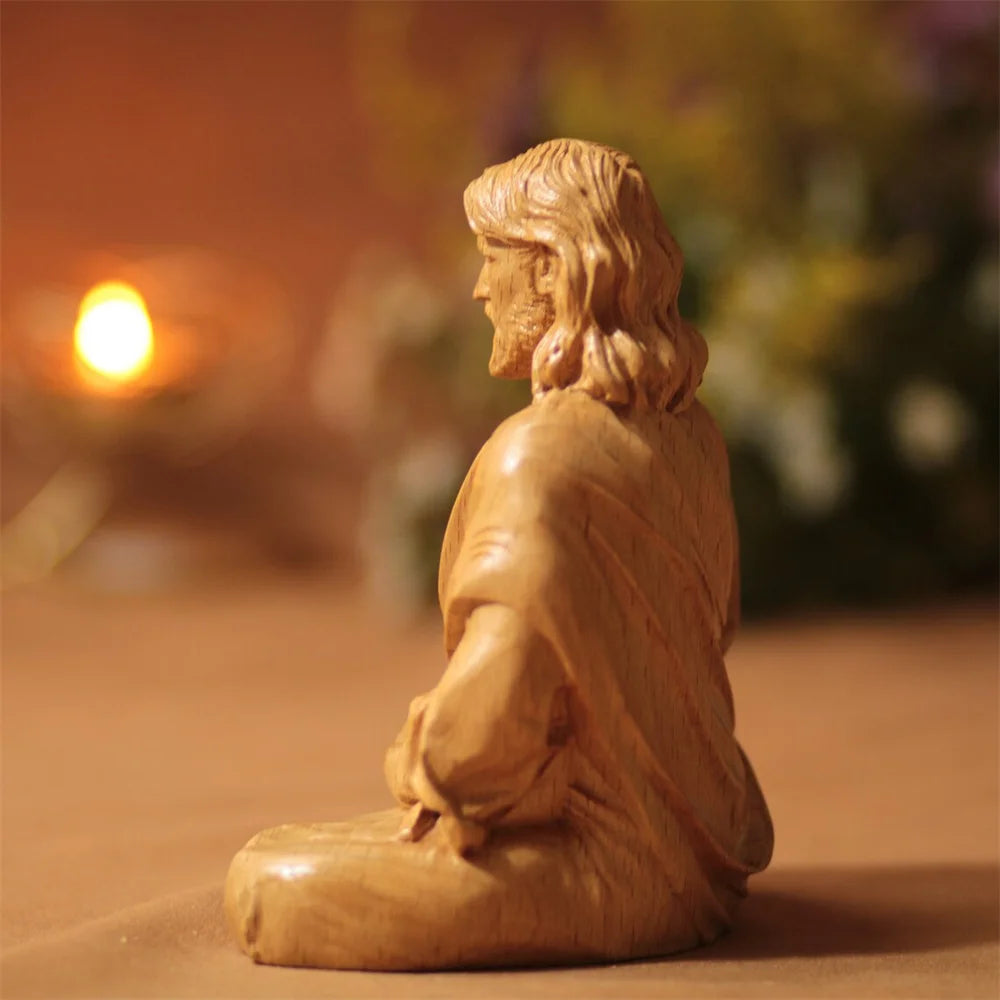 Jesus Christs Statue Christian Faith Ornamentation for Christian Faith and Blessing Resin Figurine for Home Church