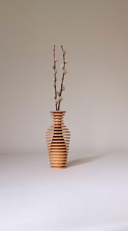 Handmade Wooden Vase Modern Wedding Gift Carved Vase Vase for Flowers Modern Vase Wooden Home Decor Vase Minimalist Vase Unique Vase