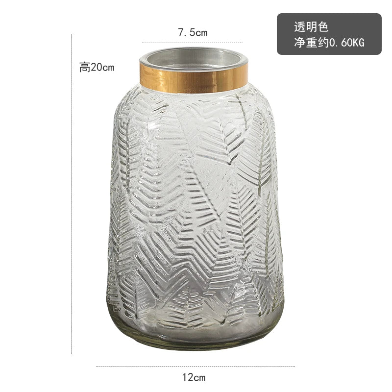 Flower Vase Home Decoration Vase for Flower Glass Vase Home Decoration Accessories Modern Wedding Gold Vase Transparent Tabletop