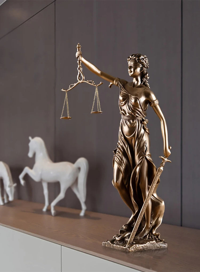 Fairy Justice Greek Goddess Statue Room Decor Venus Imitation Copper Retro Resin Statue Ornaments Home Decoration Office Decor