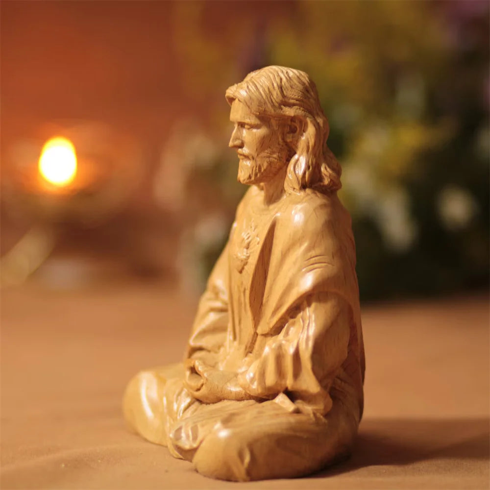 Jesus Christs Statue Christian Faith Ornamentation for Christian Faith and Blessing Resin Figurine for Home Church