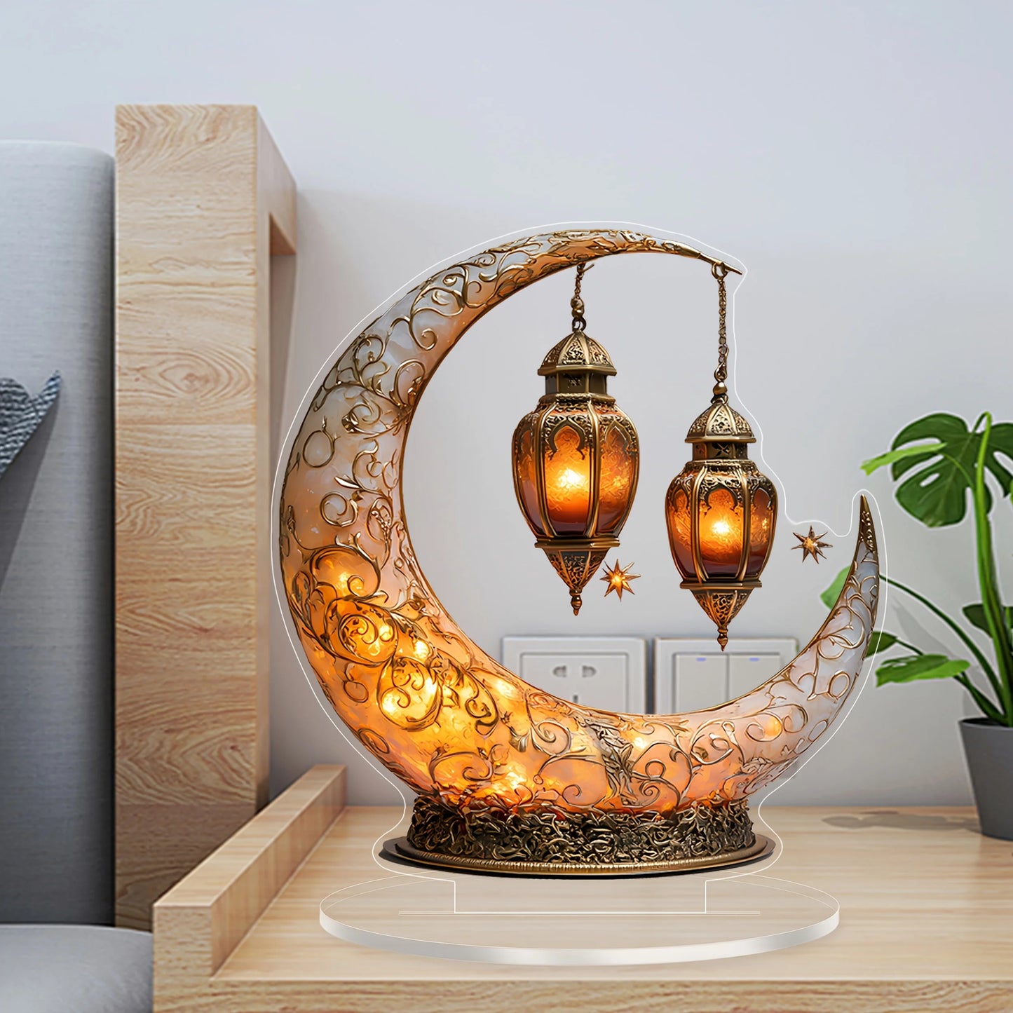 1 Piece of Moon Lamp Home Decoration Ornament Suitable for Home Decoration, Holiday Desktop Decoration, Ideal Family Gift