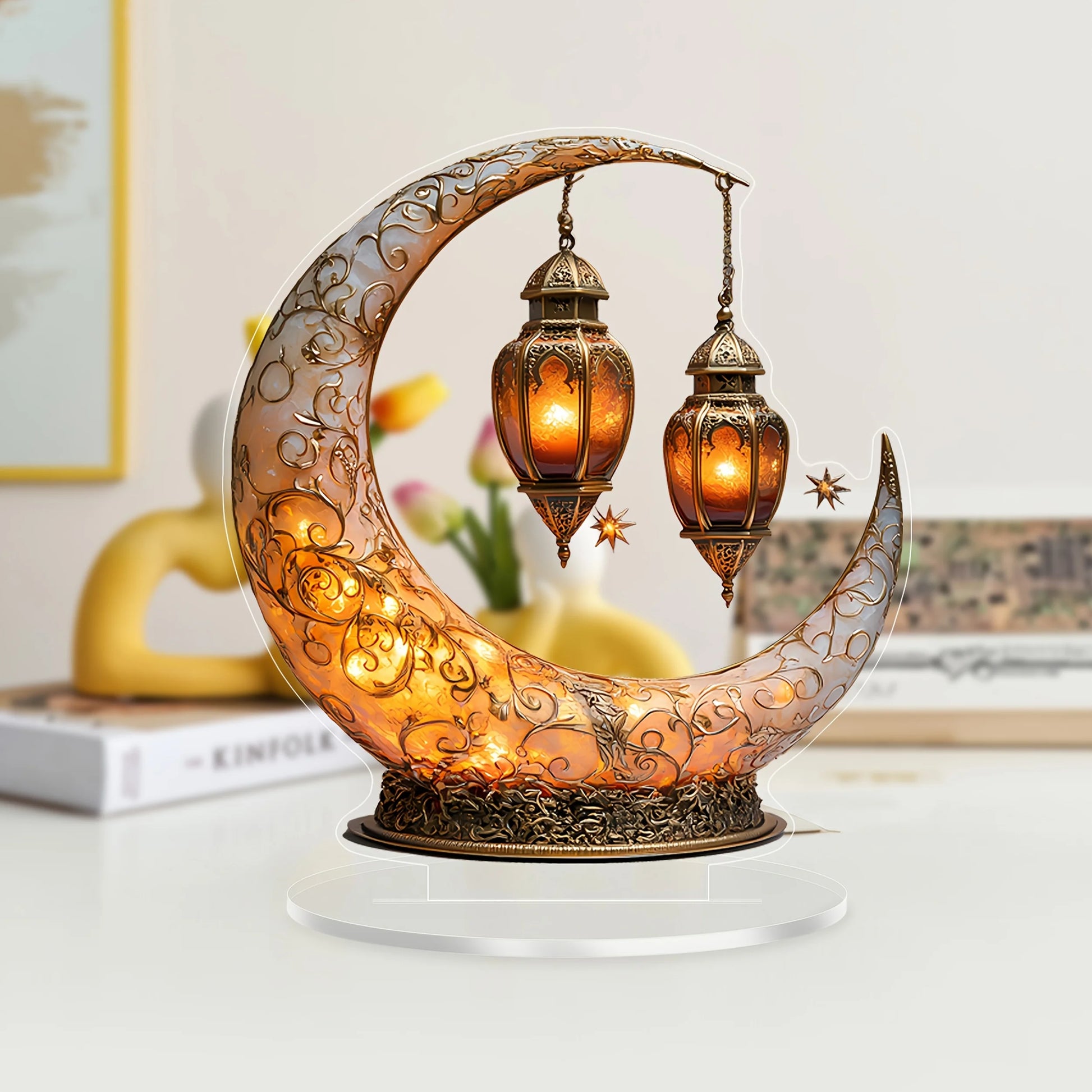 1 Piece of Moon Lamp Home Decoration Ornament Suitable for Home Decoration, Holiday Desktop Decoration, Ideal Family Gift