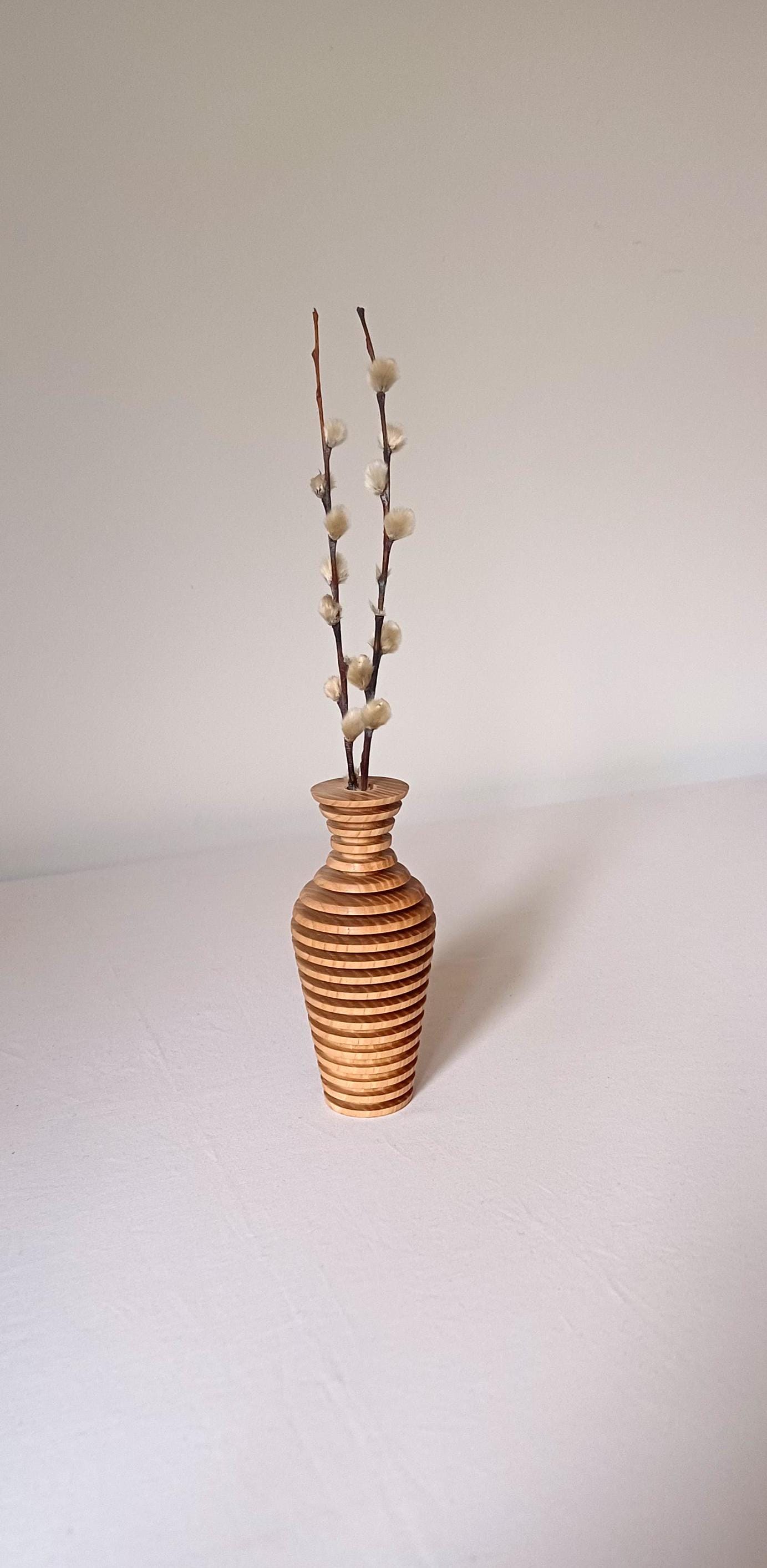 Handmade Wooden Vase Modern Wedding Gift Carved Vase Vase for Flowers Modern Vase Wooden Home Decor Vase Minimalist Vase Unique Vase