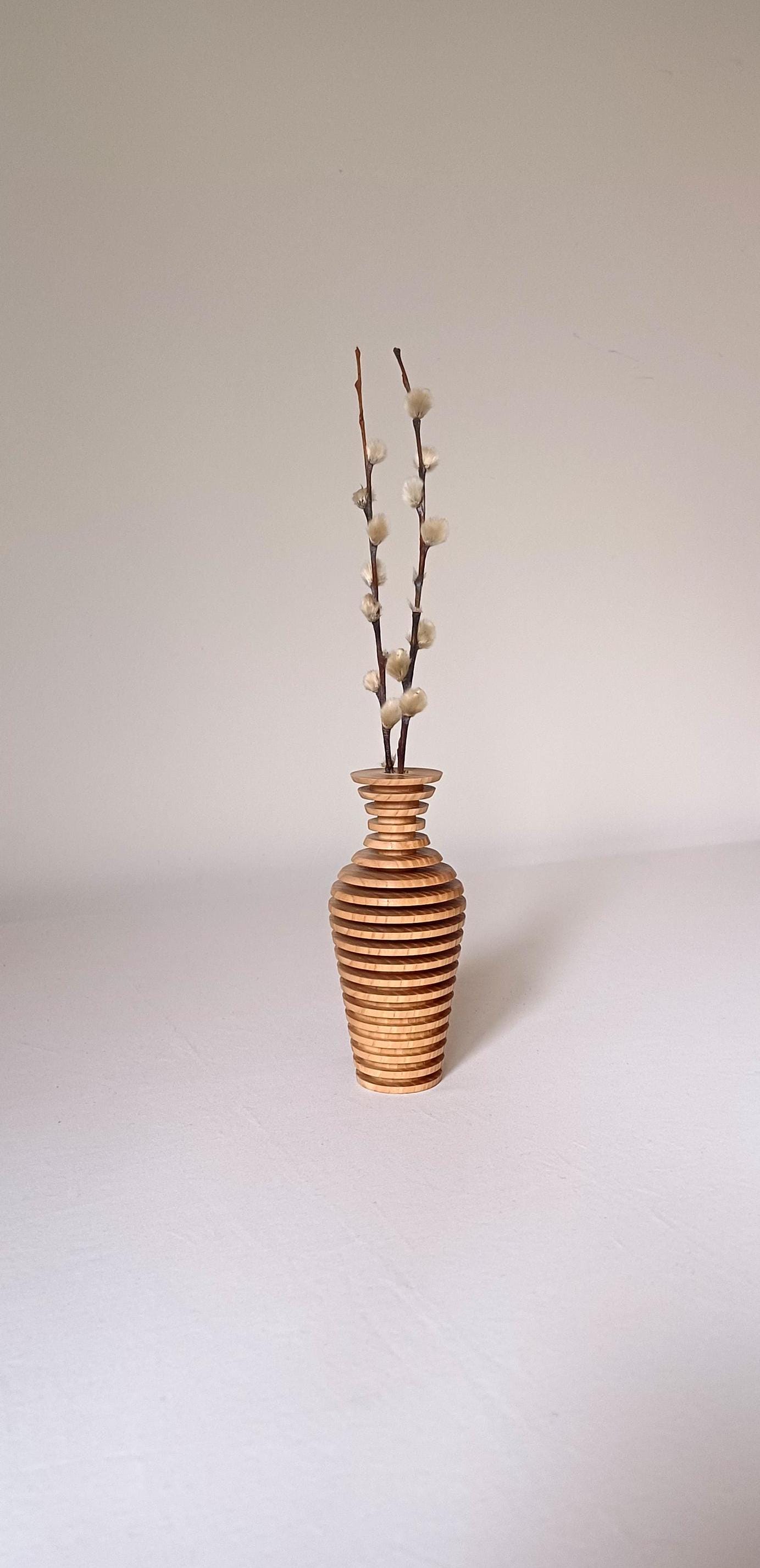 Handmade Wooden Vase Modern Wedding Gift Carved Vase Vase for Flowers Modern Vase Wooden Home Decor Vase Minimalist Vase Unique Vase