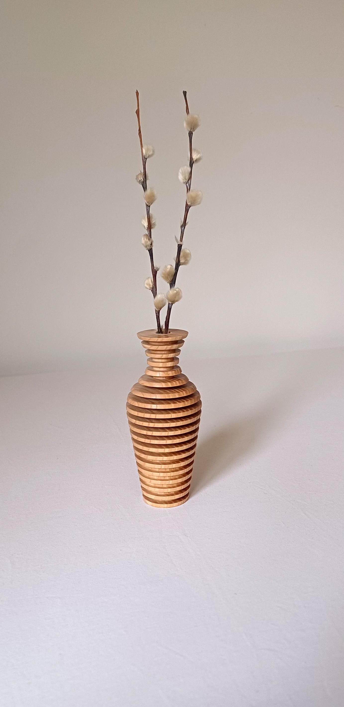 Handmade Wooden Vase Modern Wedding Gift Carved Vase Vase for Flowers Modern Vase Wooden Home Decor Vase Minimalist Vase Unique Vase