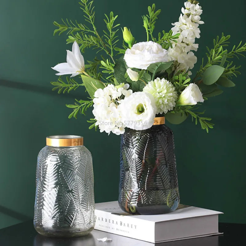 Flower Vase Home Decoration Vase for Flower Glass Vase Home Decoration Accessories Modern Wedding Gold Vase Transparent Tabletop