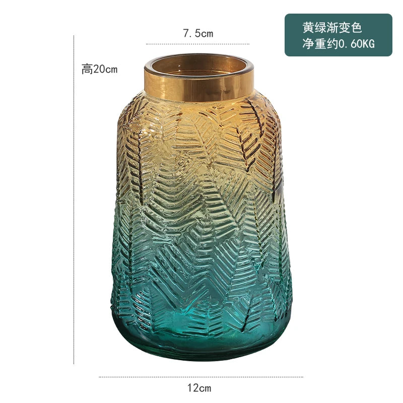 Flower Vase Home Decoration Vase for Flower Glass Vase Home Decoration Accessories Modern Wedding Gold Vase Transparent Tabletop