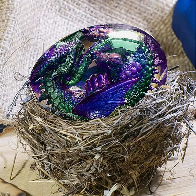 Baby Dragon Egg Statue - Decorative Dragon Figurine Dragon Decorations for Bedroom
