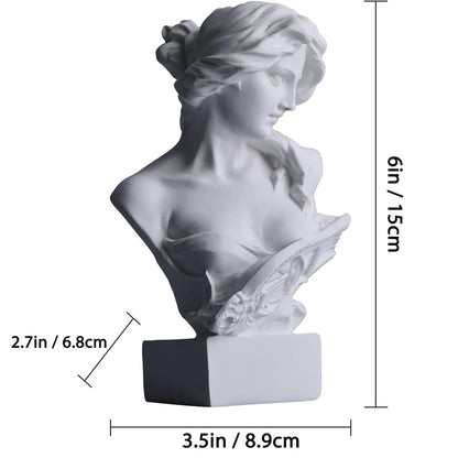 Greek Mythology Bust Statue Decor Roman Goddess Figurines Sketch Practice Aesthetics Sculptures for Living Room Bookshelf Desk