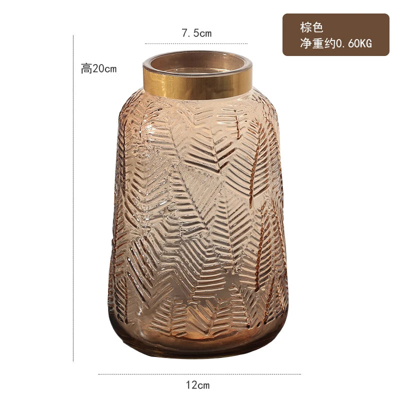 Flower Vase Home Decoration Vase for Flower Glass Vase Home Decoration Accessories Modern Wedding Gold Vase Transparent Tabletop