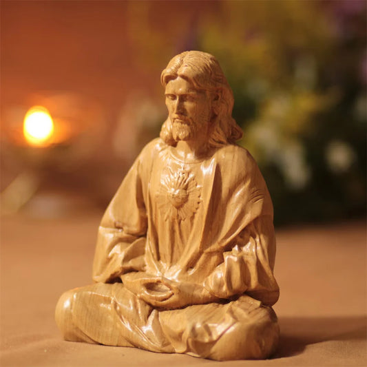 Jesus Christs Statue Christian Faith Ornamentation for Christian Faith and Blessing Resin Figurine for Home Church