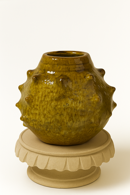 Terracotta Tamegroute Yellow Vase