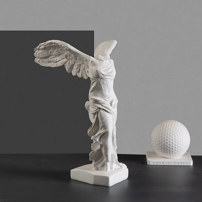 Greek Victory Goddess Statue with Angel Wings Resin Sculpture for Home Cabinet Office Desk Bookshelf Decor Artistic Decoration