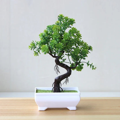 Artificial Plants Potted Bonsai Garden Decoration Outdoor Fake Plant Teen Room Decor Party Table Ornament for Home Garden Decor