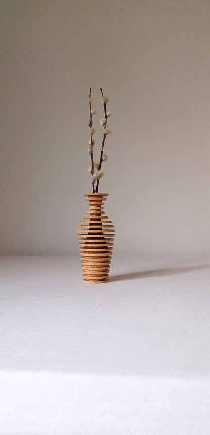 Handmade Wooden Vase Modern Wedding Gift Carved Vase Vase for Flowers Modern Vase Wooden Home Decor Vase Minimalist Vase Unique Vase